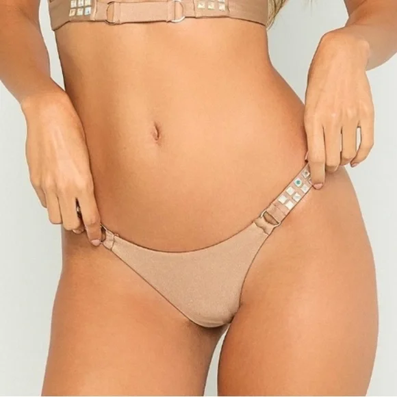 Beach Bunny Swimwear - Bikini Bottom & Square Rhinestones - New with tag - Large